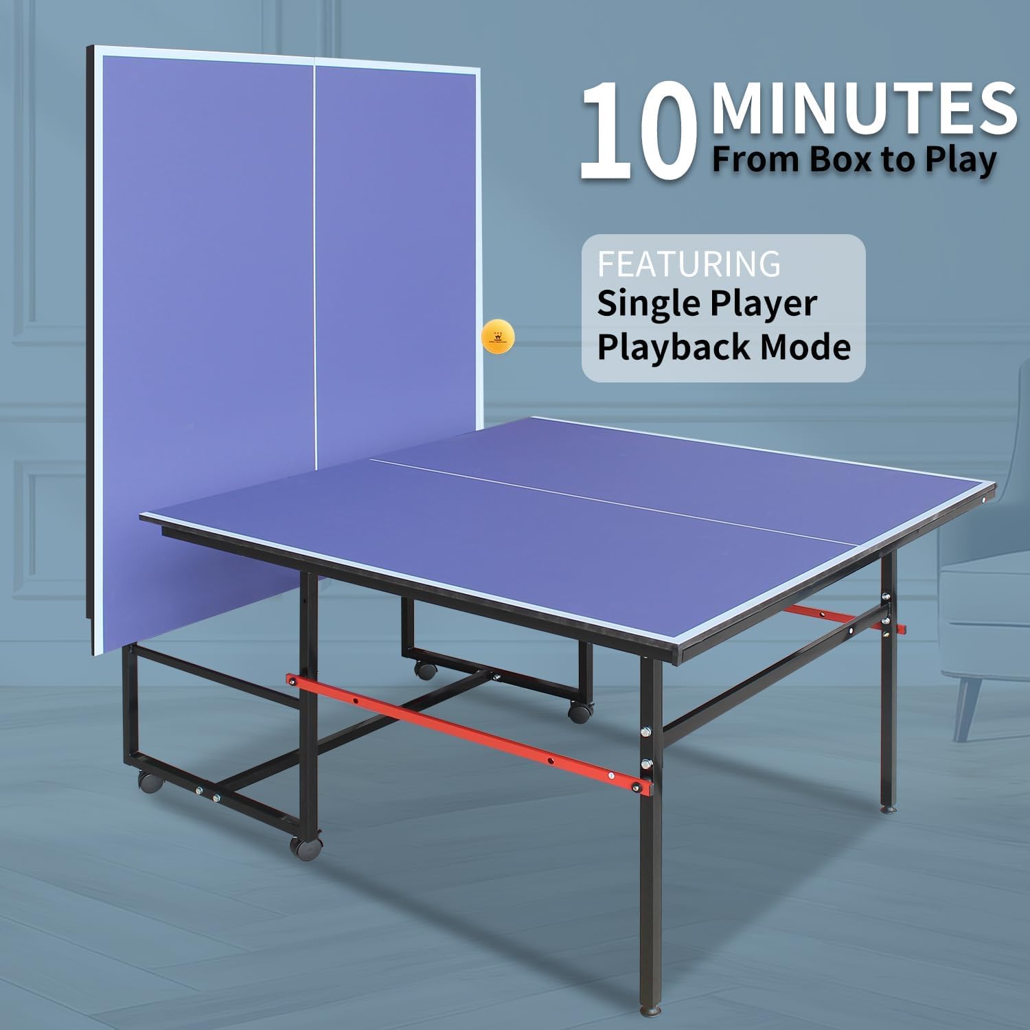 8 ft Portable Ping Pong Table， - Table Tennis Net Set recension och pris