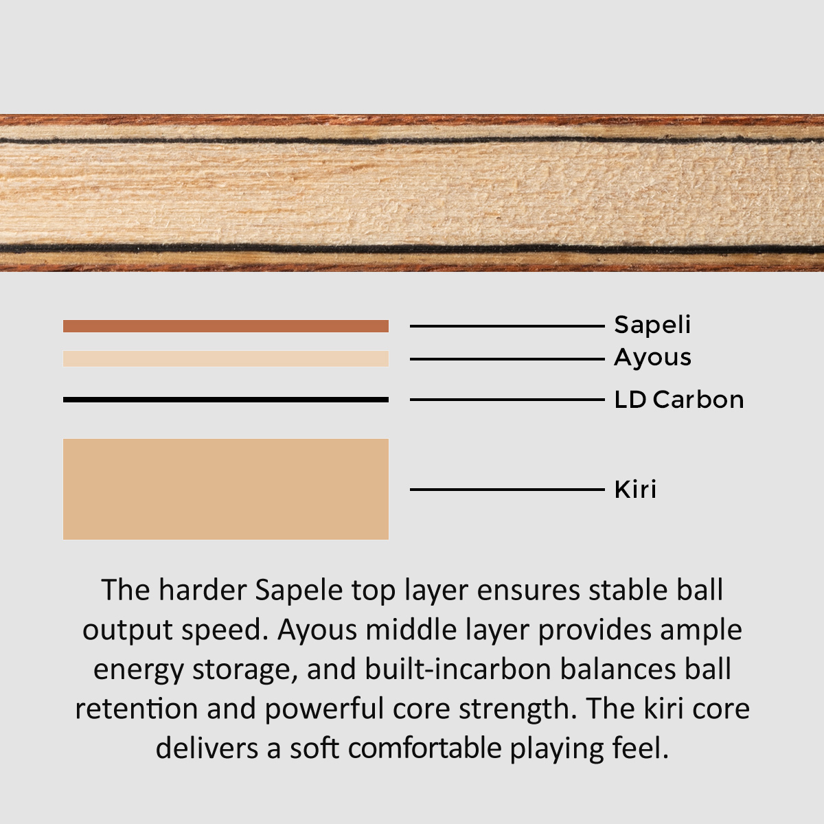 SANWEI TOKSPIN Sapele Carbon T - Table Tennis Custom Bat recension och pris